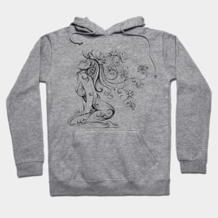 flower woman abstract art Hoodie